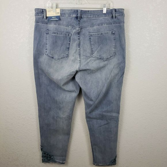 Soft Surroundings 18 Touch Of Lace jeans plus - Picture 4 of 7